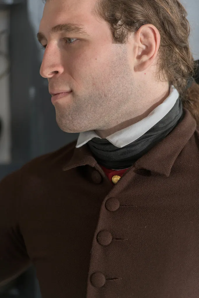 1770's Woolen Frock Coat - Falling Collar | Brown