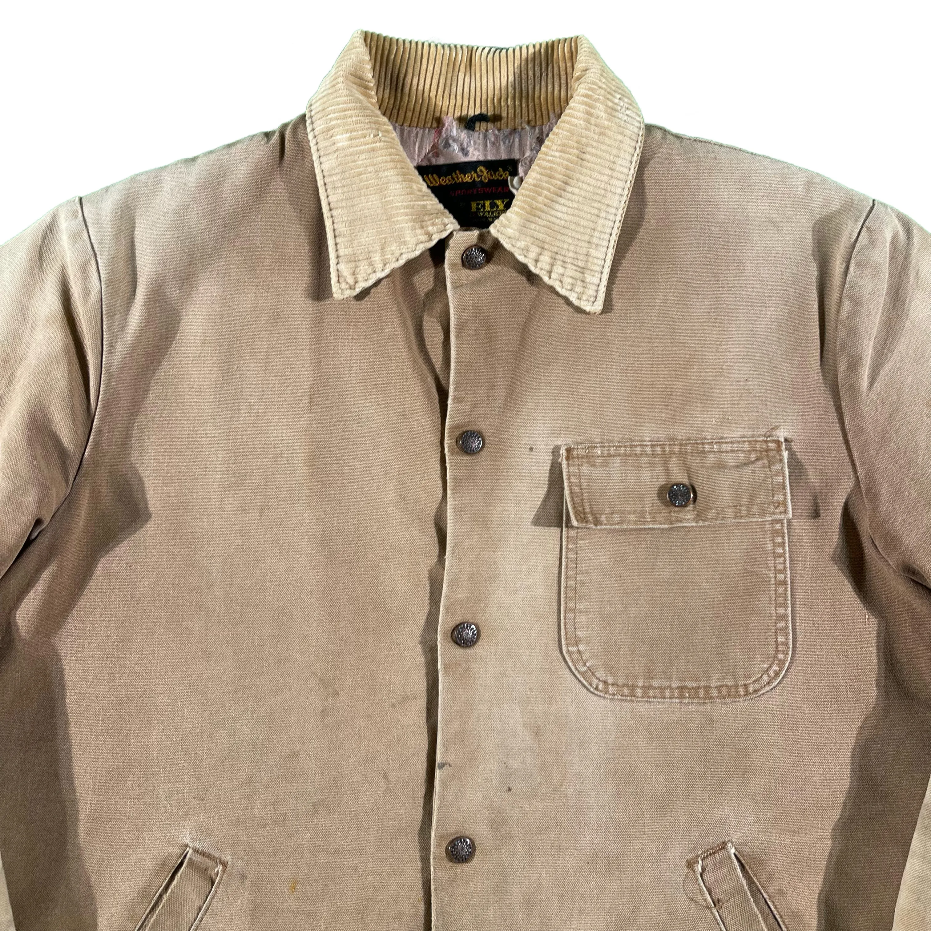 70s Quilt Lined Faded Canvas Barn Coat- XL