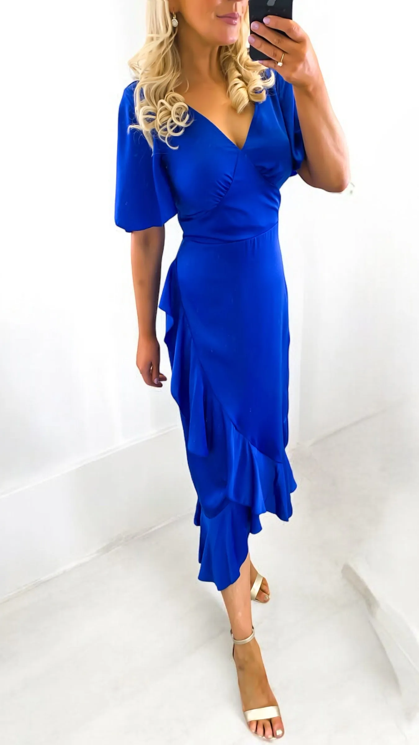 A1777 Yarelle Cobalt Frill Dress