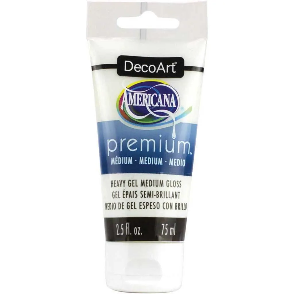 Acrylic Medium Paint Tube Americana Premium 2.54oz Gel