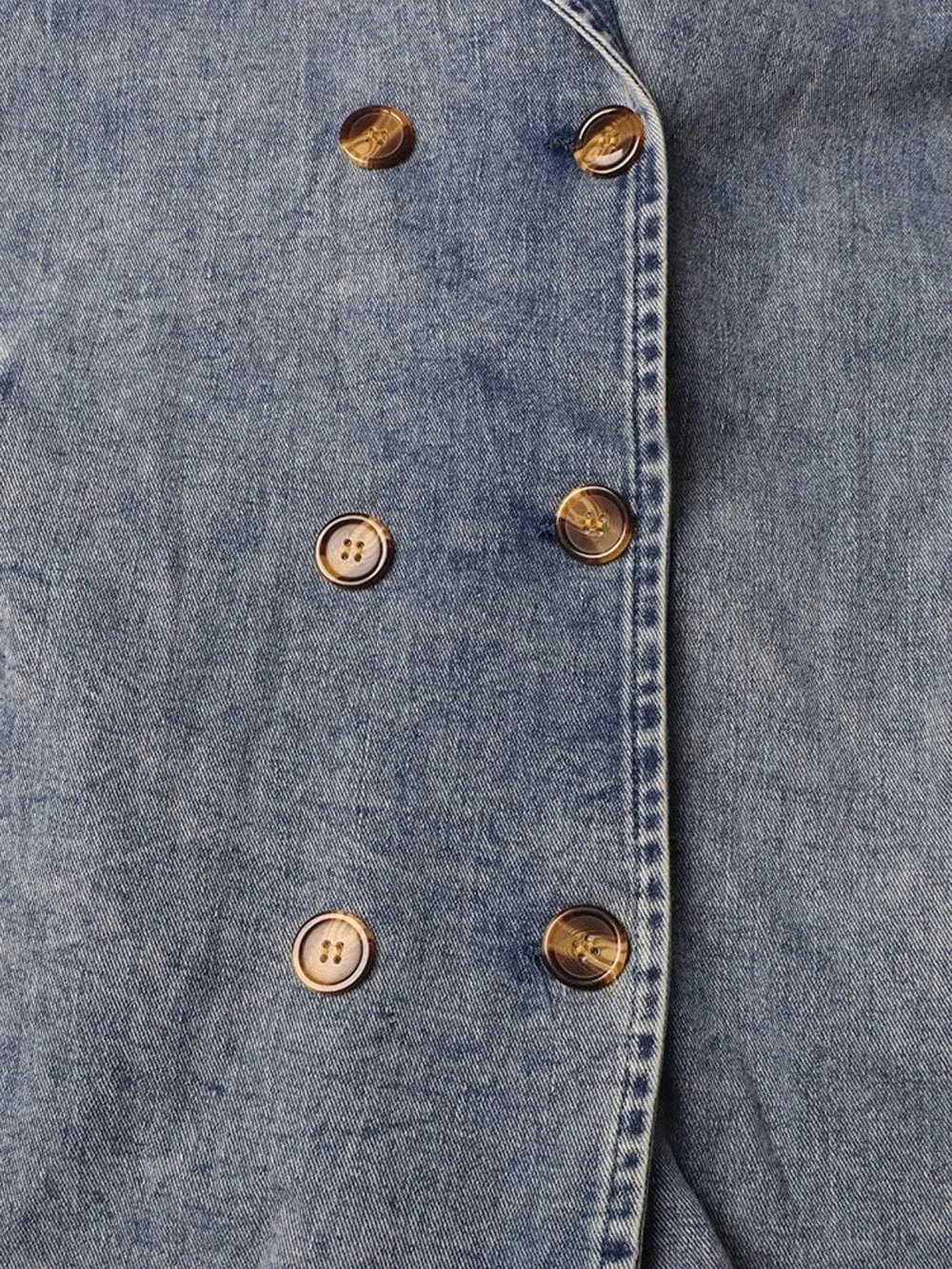 Amrit Double Breasted Denim Belt Jacket