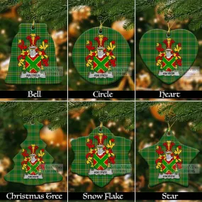 Andrew Irish Clan Tartan Christmas Ceramic Ornament with Coat of Arms