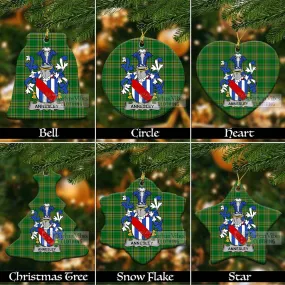 Annesley Irish Clan Tartan Christmas Ceramic Ornament with Coat of Arms