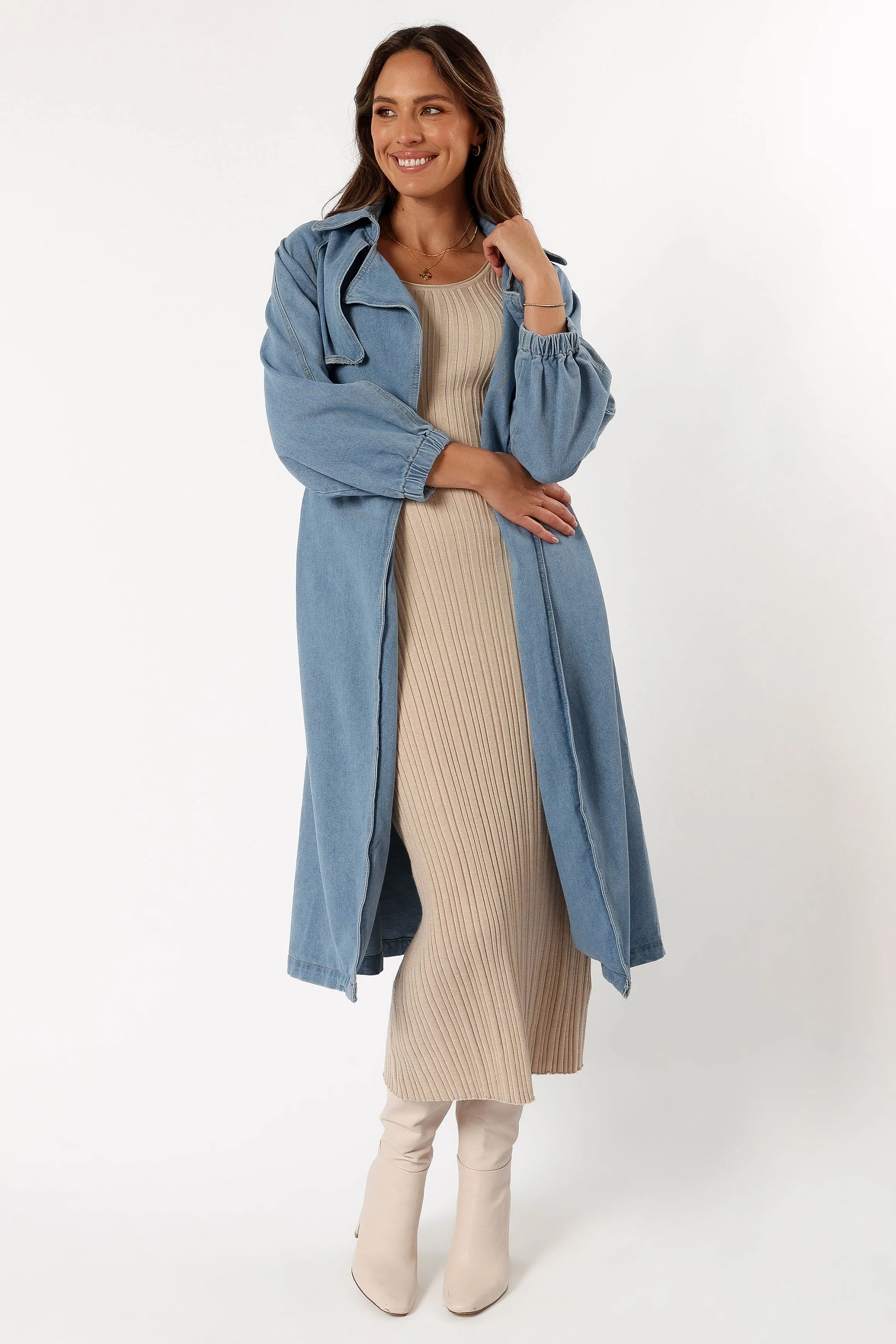 Ariana Trench Coat - Denim