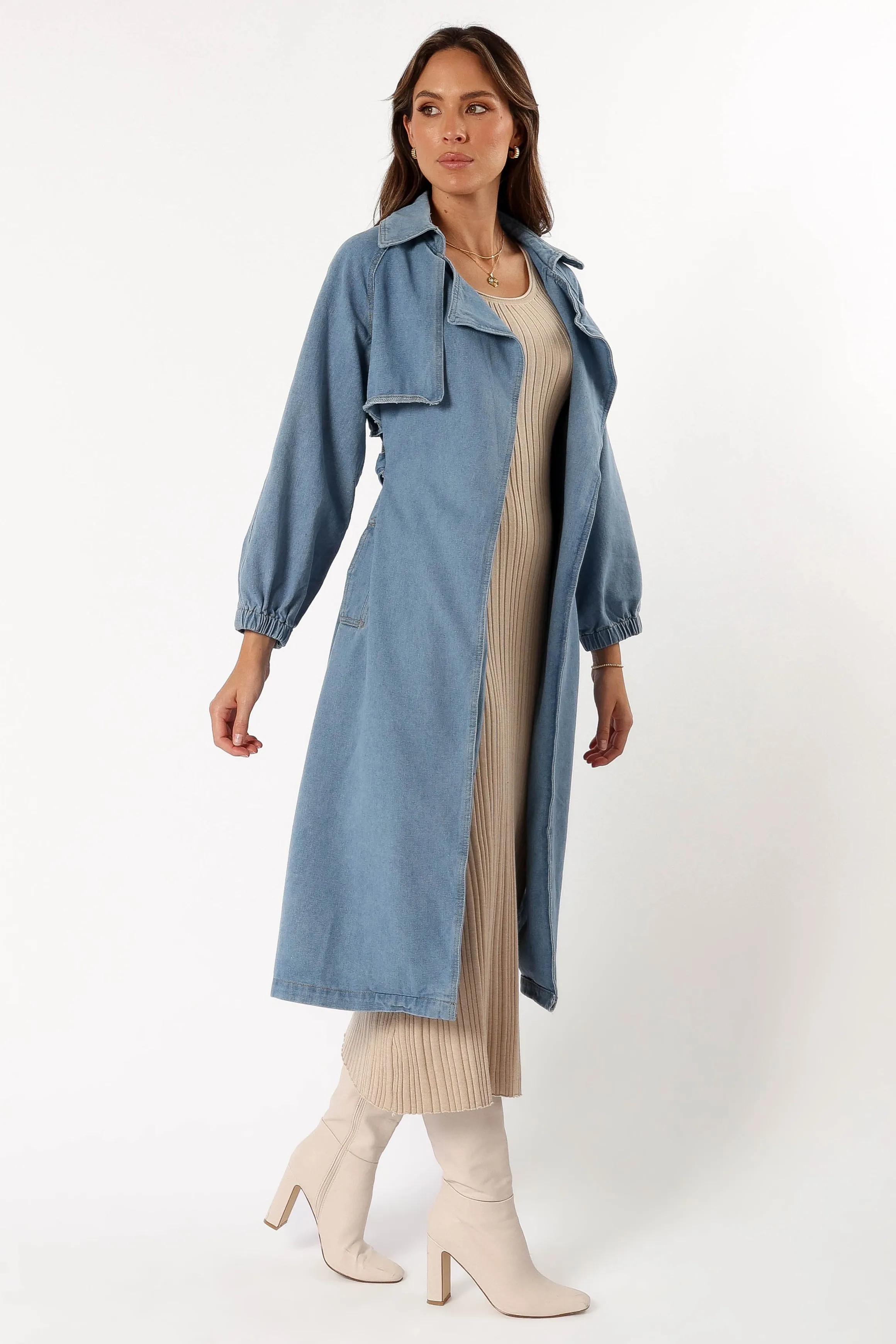 Ariana Trench Coat - Denim