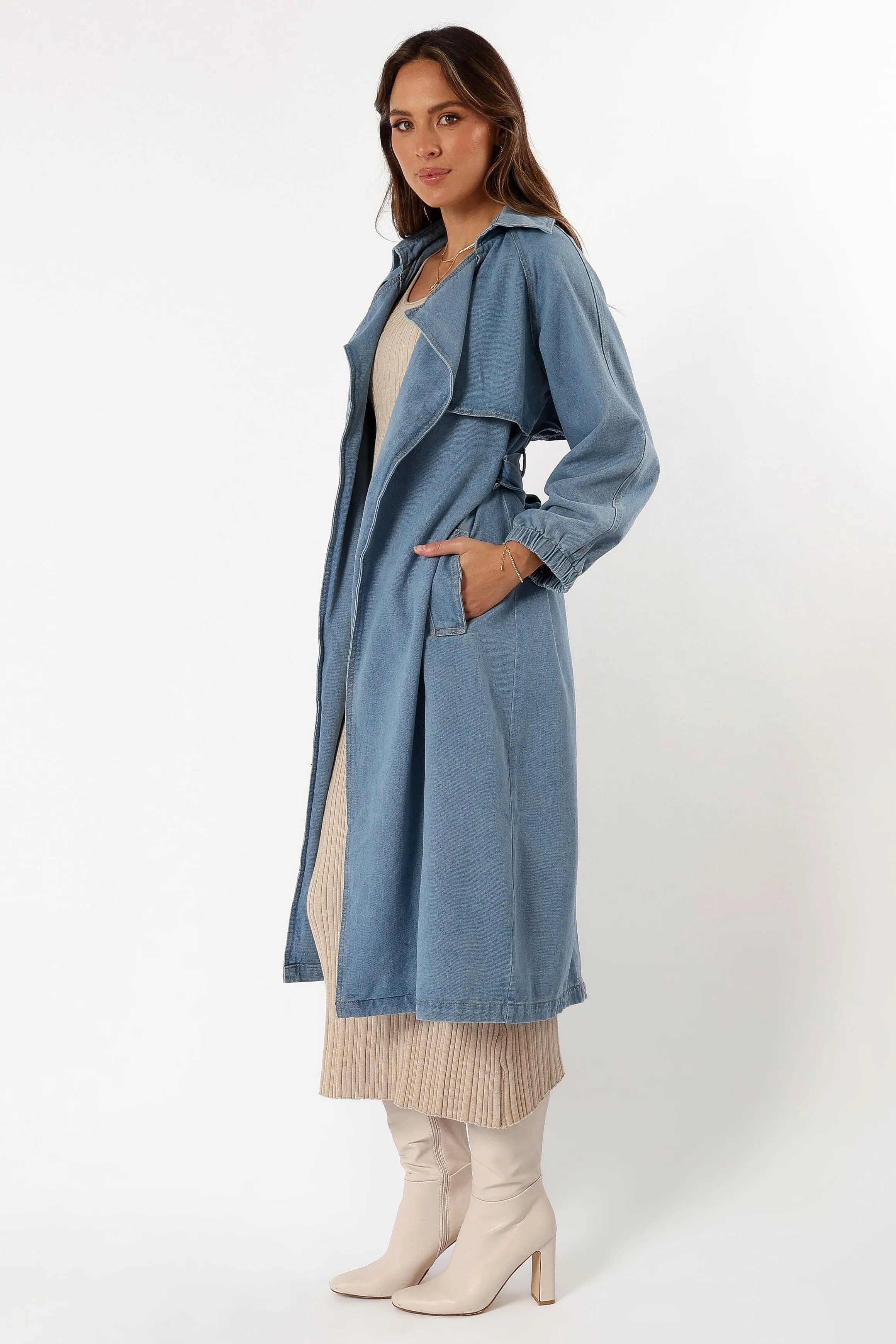 Ariana Trench Coat - Denim