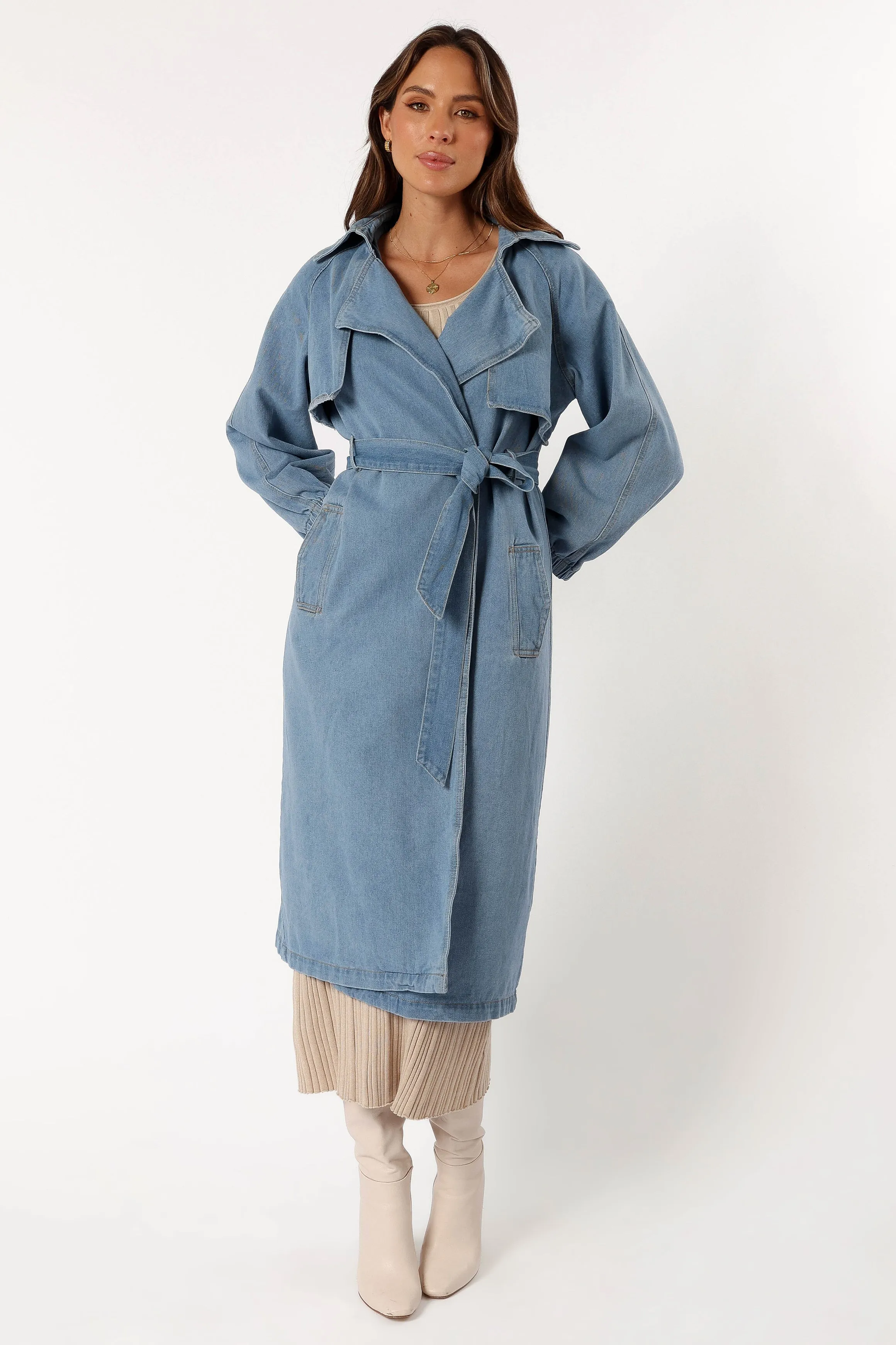 Ariana Trench Coat - Denim