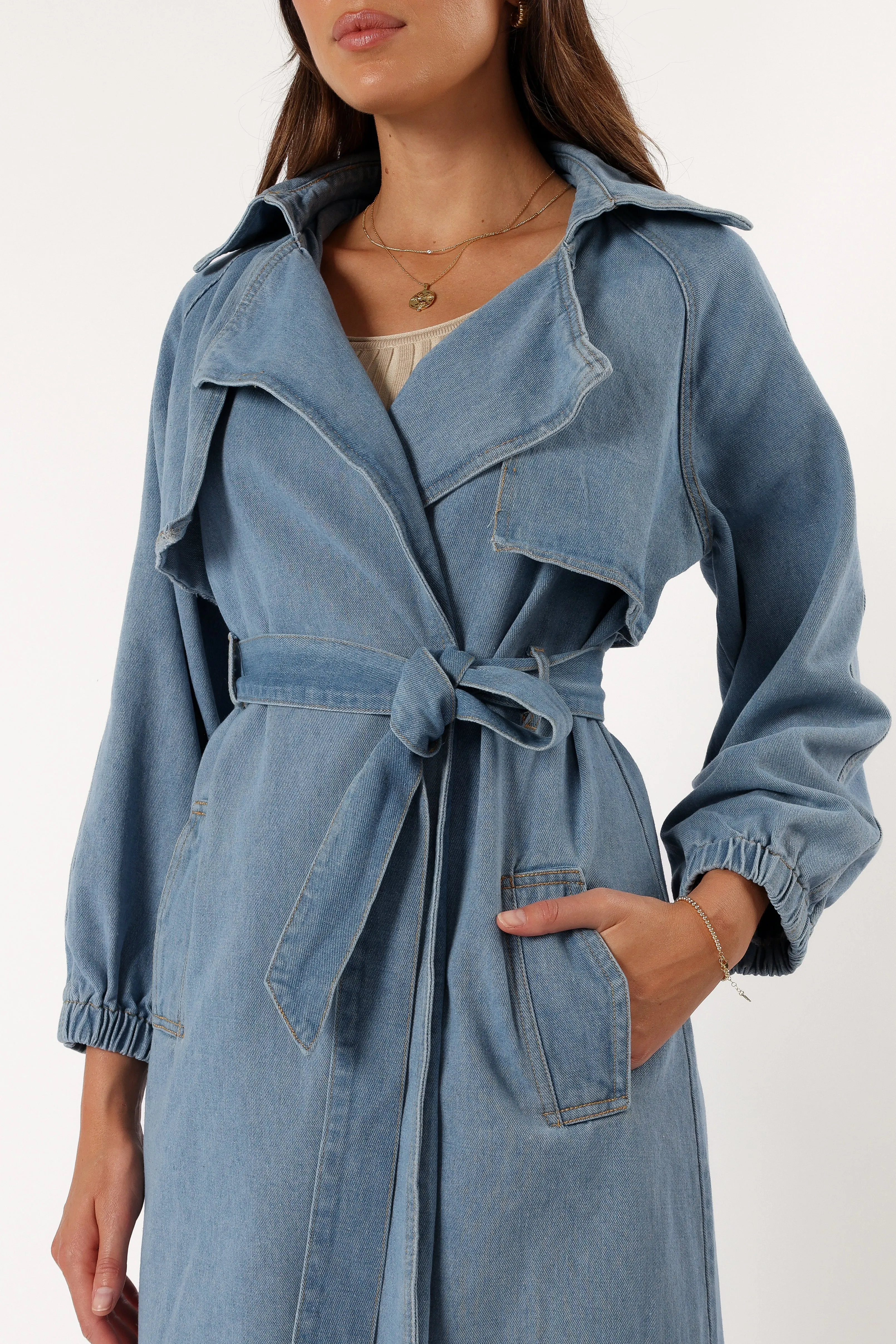 Ariana Trench Coat - Denim