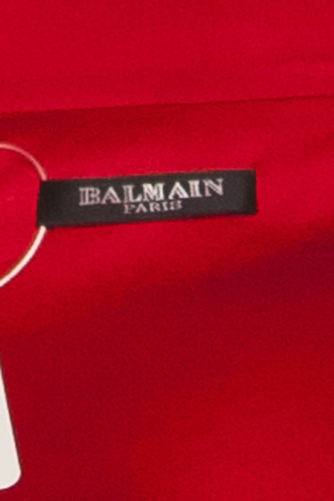 Balmain - As Seen on Blake Lively - Brand New Red Long Sleeve Silk Coat Dress - FR 42