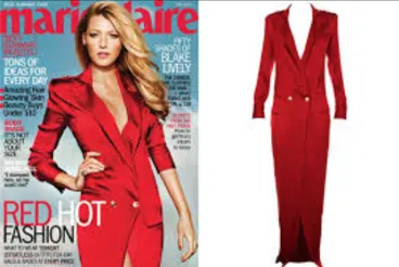 Balmain - As Seen on Blake Lively - Brand New Red Long Sleeve Silk Coat Dress - FR 42