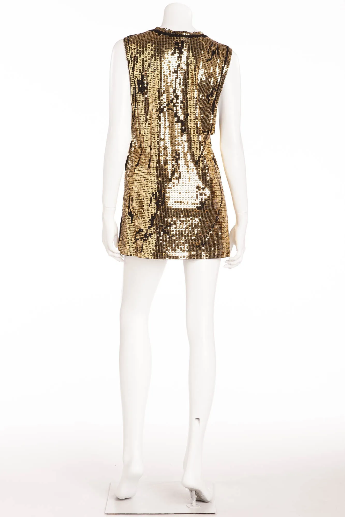 Balmain - Gold Sequin Sleeveless Tank Top - FR 40