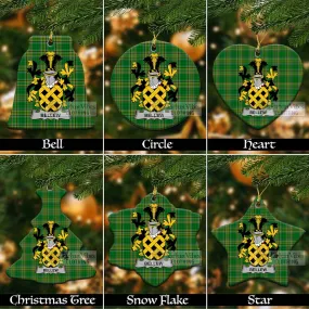 Bellew Irish Clan Tartan Christmas Ceramic Ornament with Coat of Arms