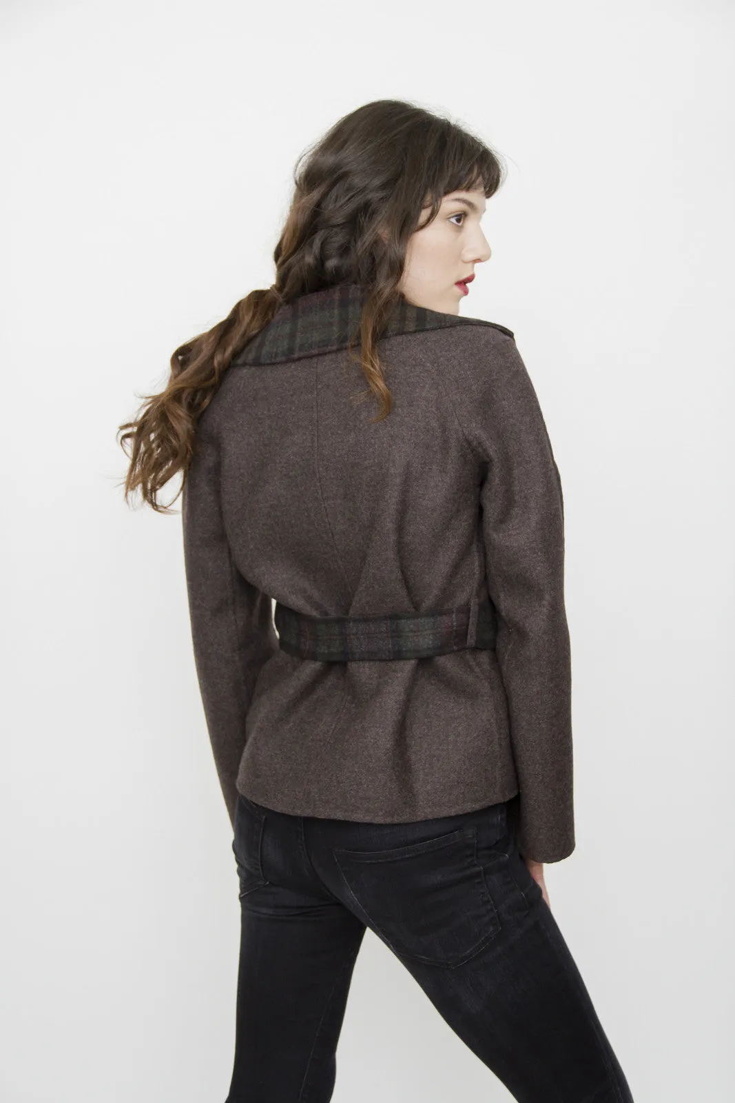 BELTED WOOL CAPELET