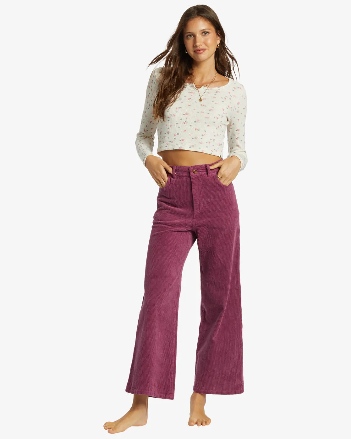 Billabong Be Free Cord Pants-Blackberry