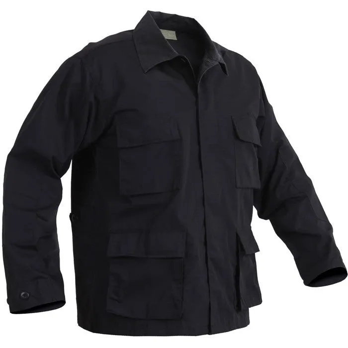 Black - Military BDU Shirt - Cotton Ripstop