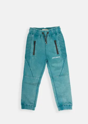 Boys Acid Wash Blue Joggers