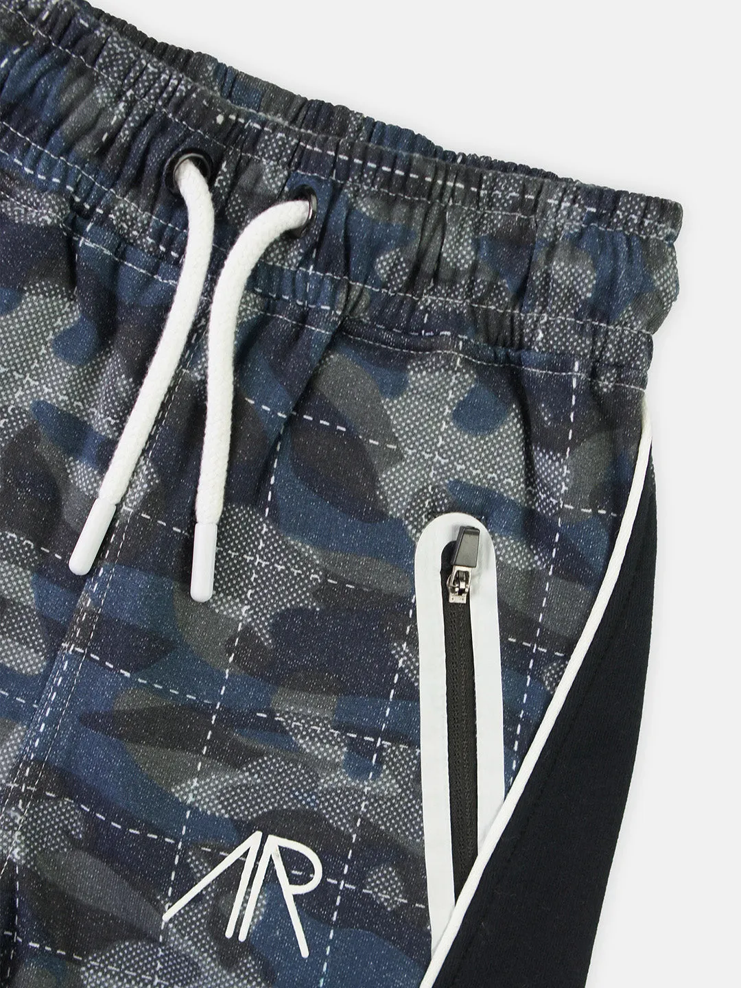 Boys Camo Printed Navy Joggers