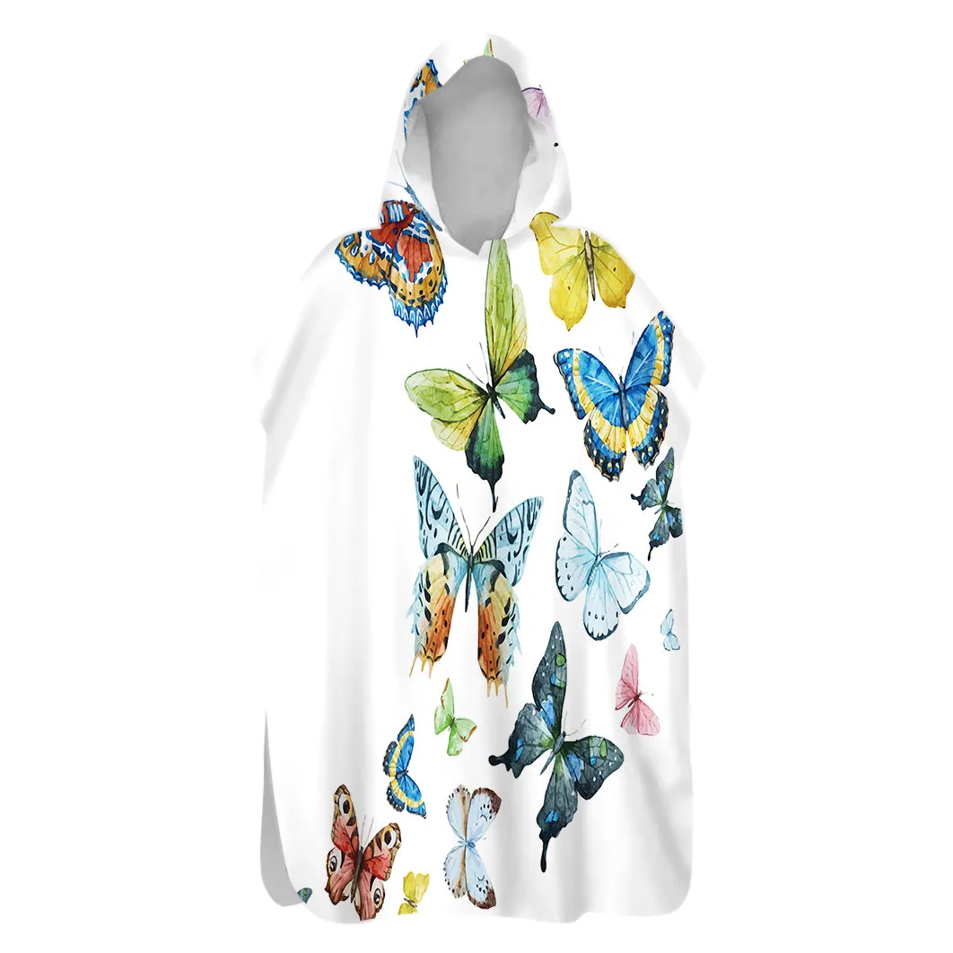 Butterflies Hooded Beach Poncho