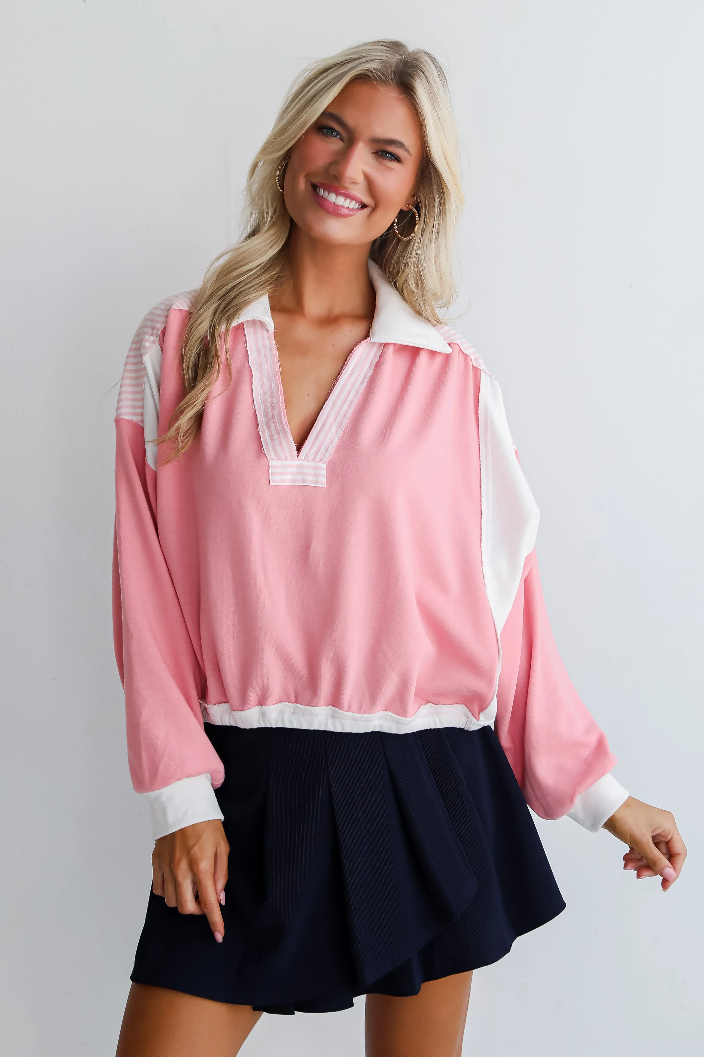 Charming Element Pink Collared Top