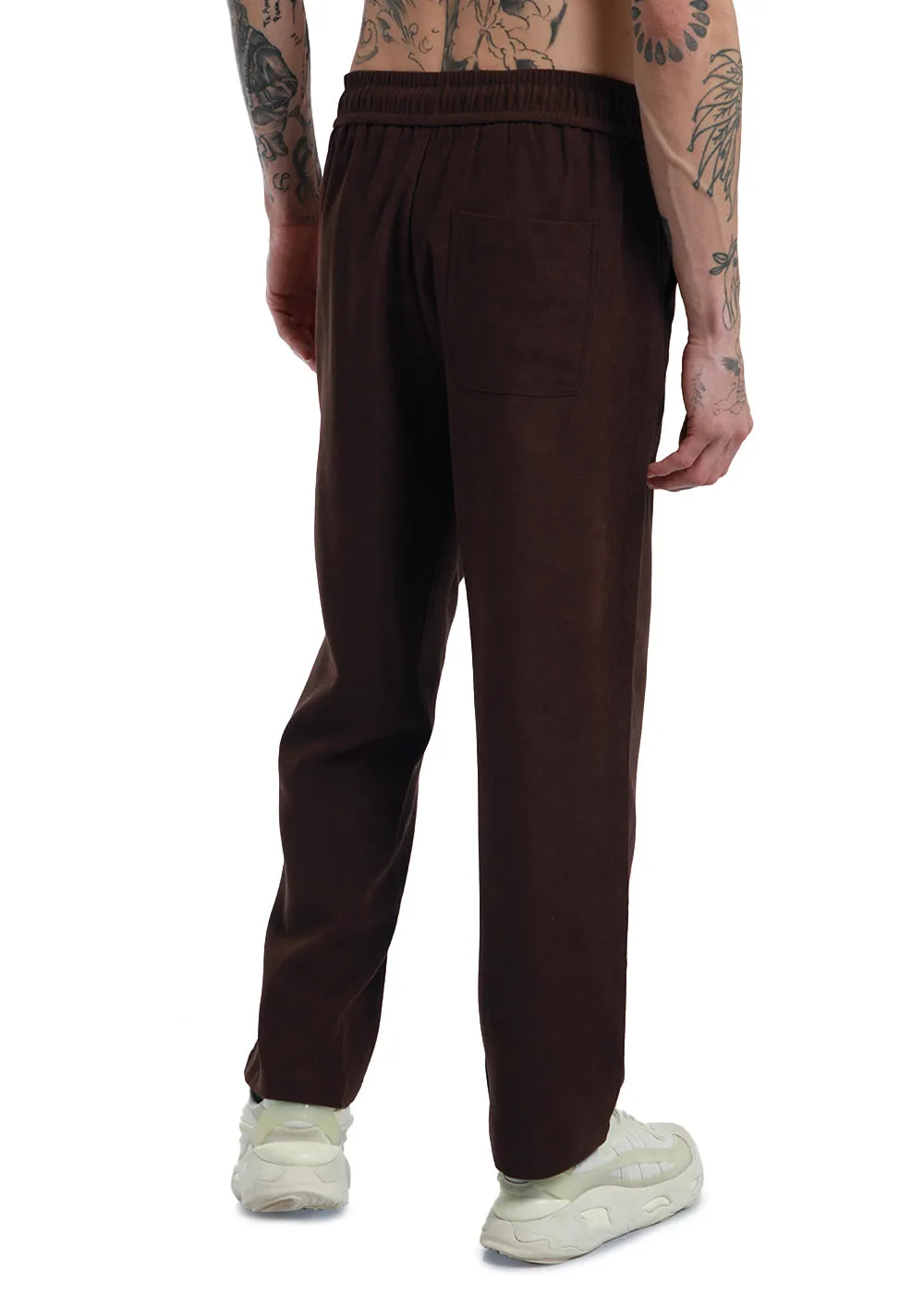 Chocolate Brown Thin-Corduroy Trousers