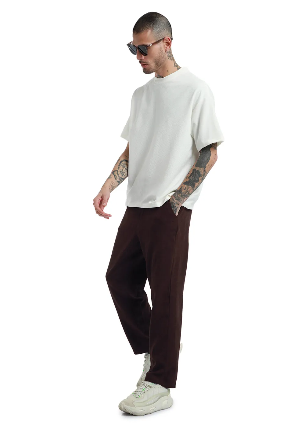 Chocolate Brown Thin-Corduroy Trousers