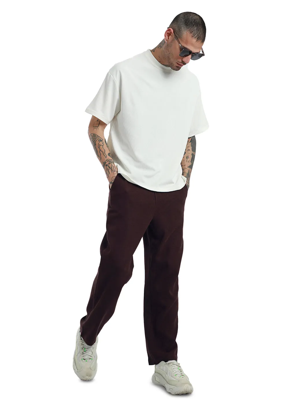 Chocolate Brown Thin-Corduroy Trousers