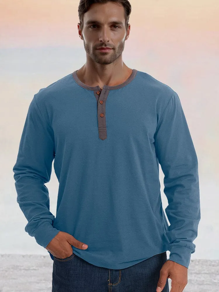 Classic Soft 100% Cotton Henley Shirt