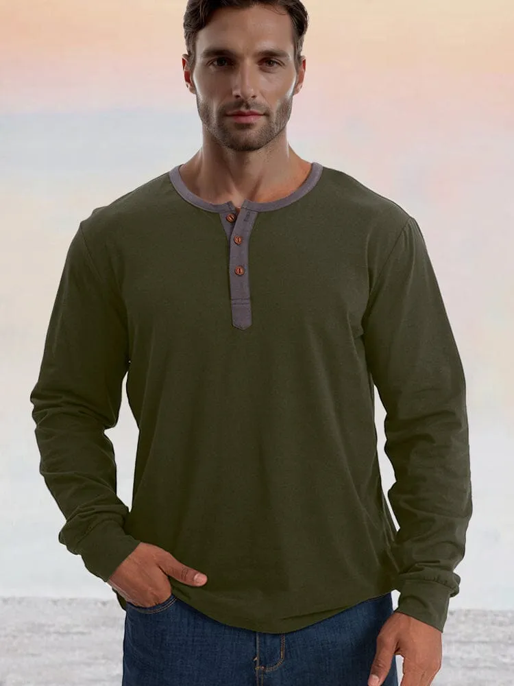 Classic Soft 100% Cotton Henley Shirt