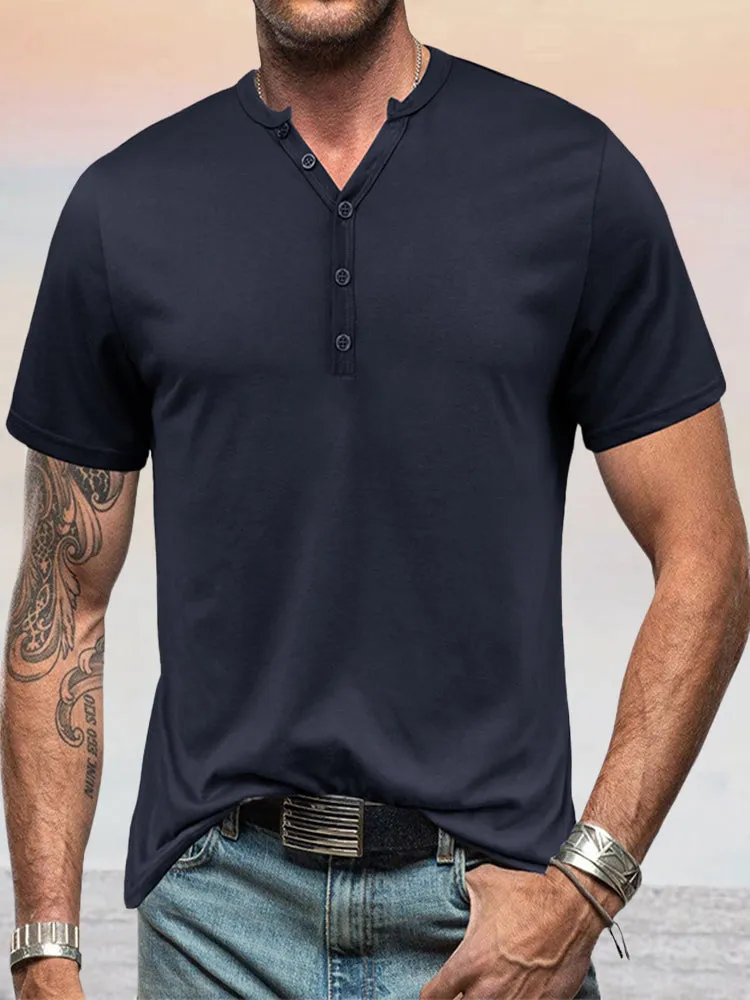 Classic Solid Henley Shirt