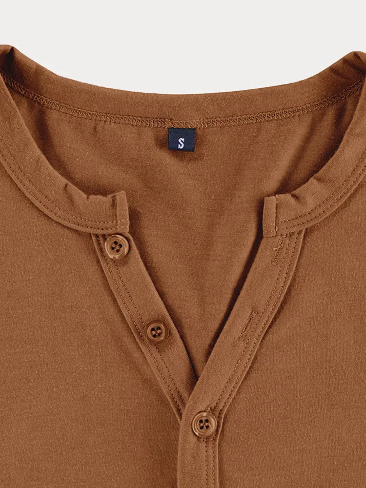 Classic Solid Henley Shirt