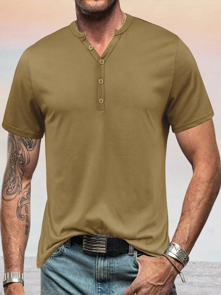 Classic Solid Henley Shirt