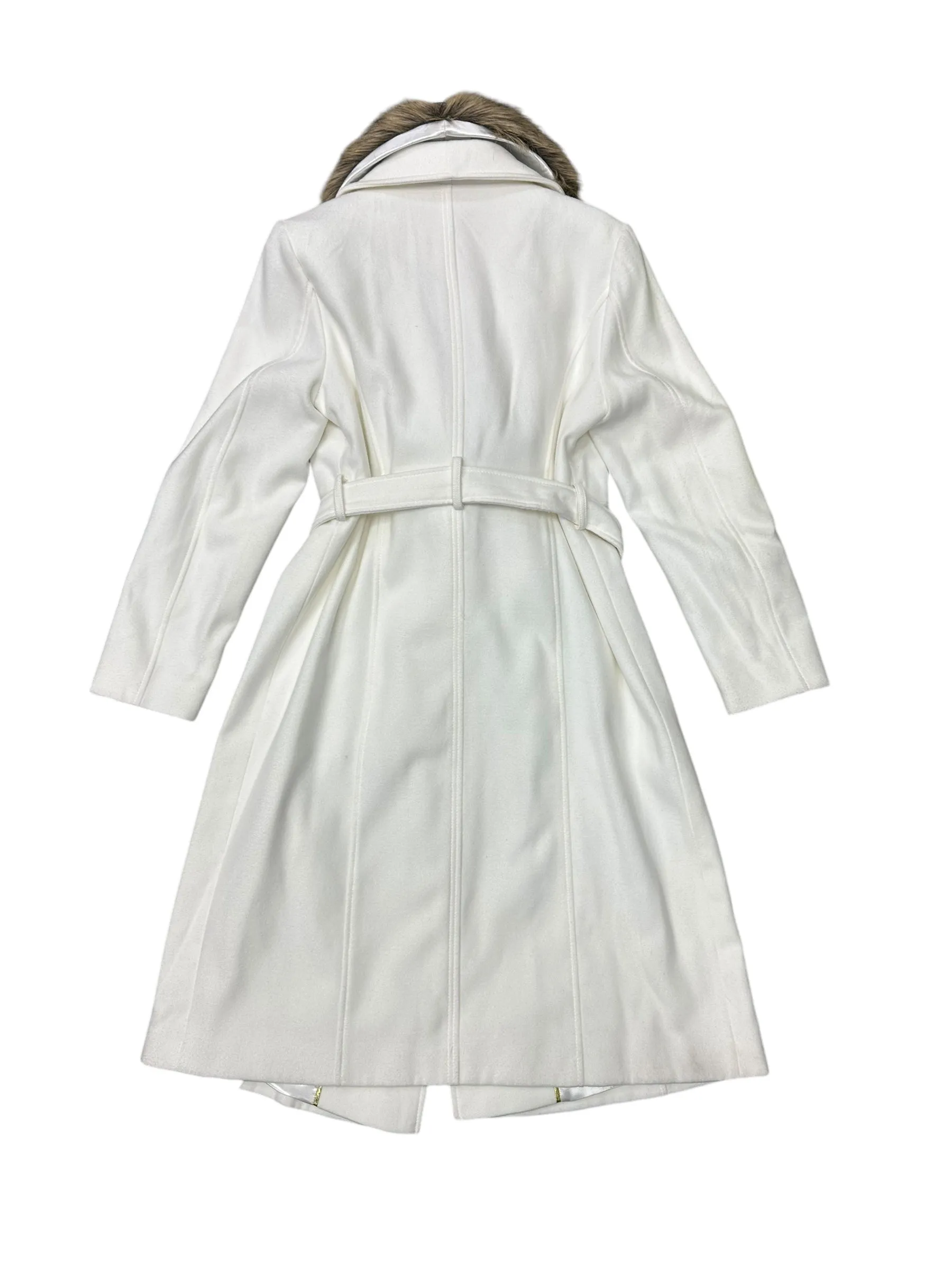 Coat Trench Coat By Dana Buchman In Ivory, Size: L