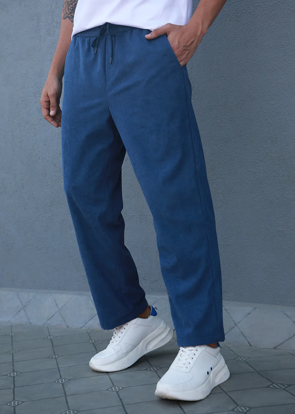 Cobalt Blue Pin Stripe Corduroy Pant