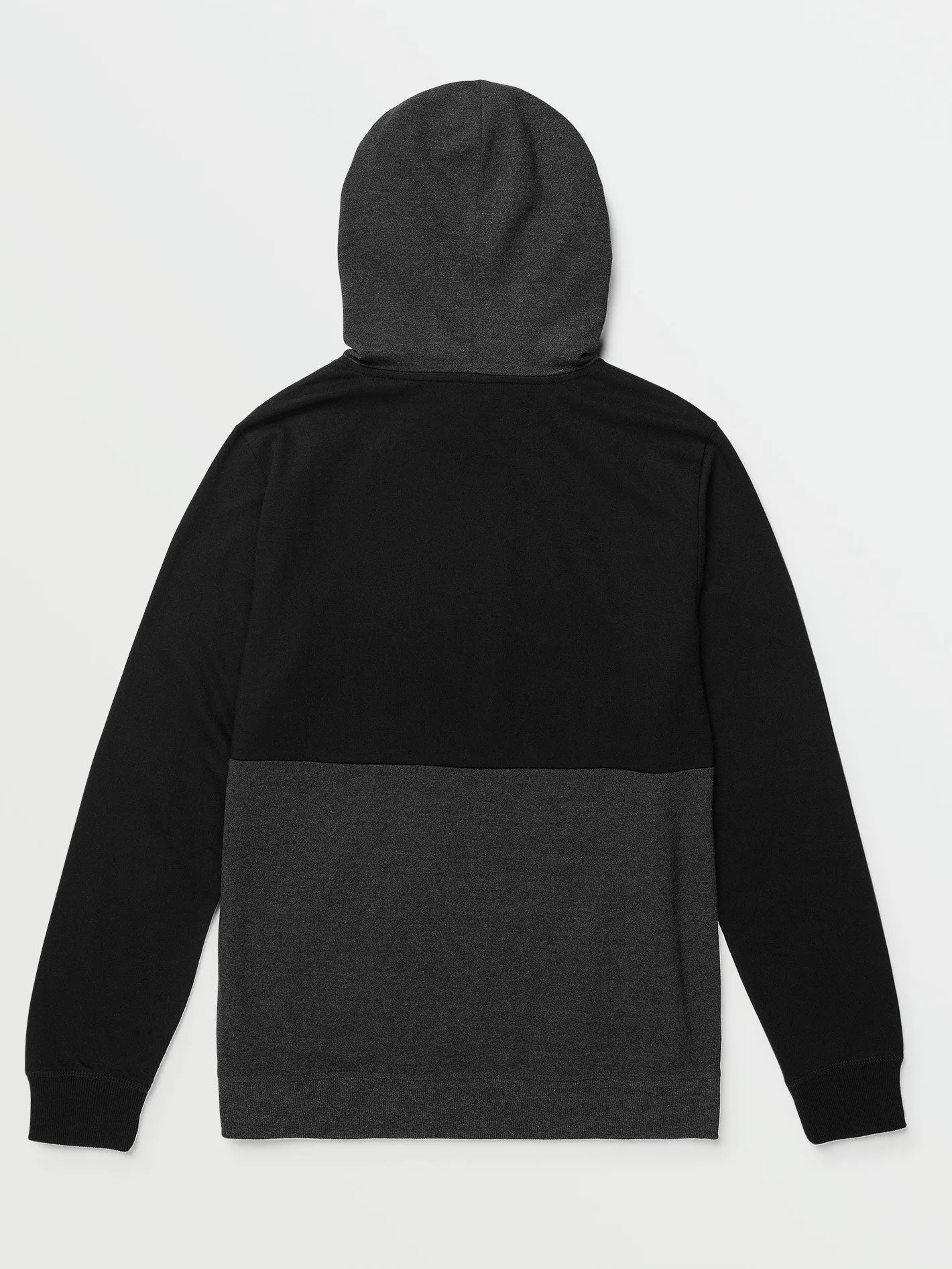 Contrast Pullover Fleece Sweatshirt - Black