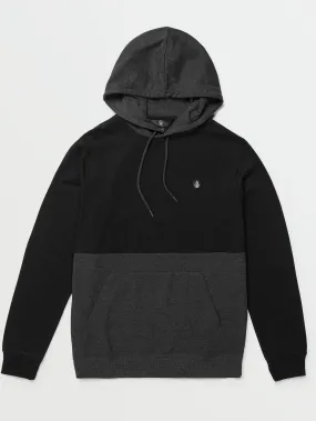 Contrast Pullover Fleece Sweatshirt - Black