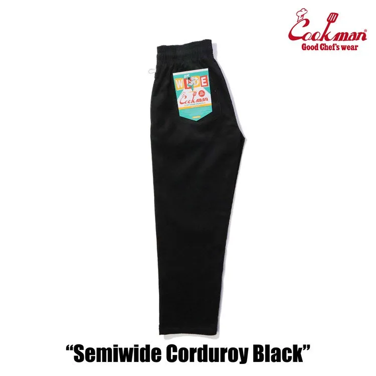 Cookman Chef Pants Semiwide- Corduroy : Black