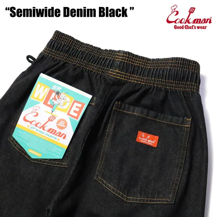 Cookman Chef Pants Semiwide- Denim : Black