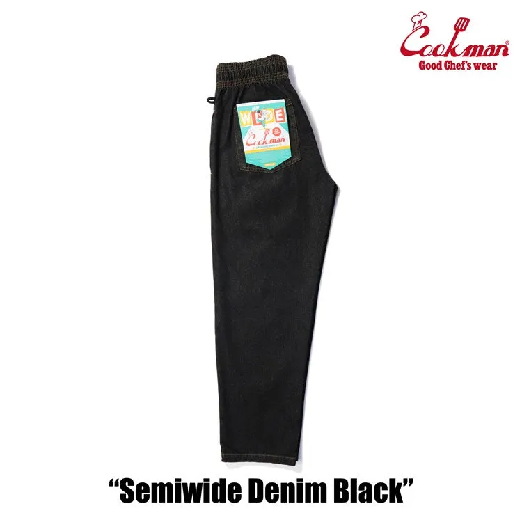 Cookman Chef Pants Semiwide- Denim : Black