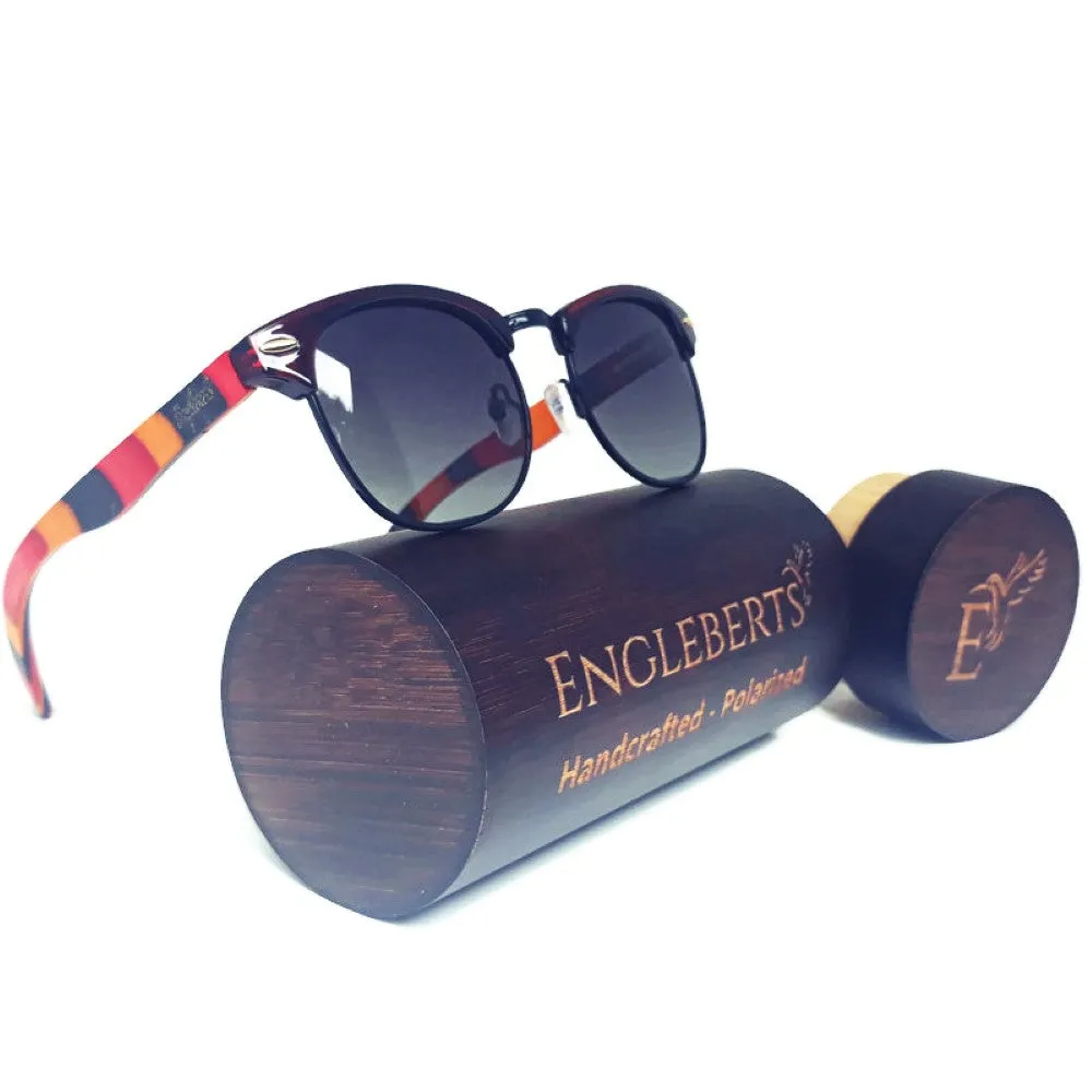 Coral Skateboard Sunglasses with Gradient Lenses & Case