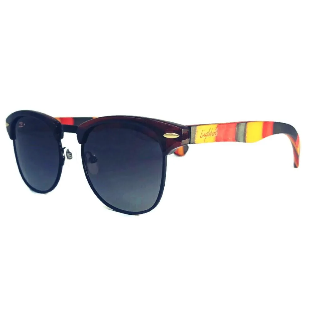 Coral Skateboard Sunglasses with Gradient Lenses & Case