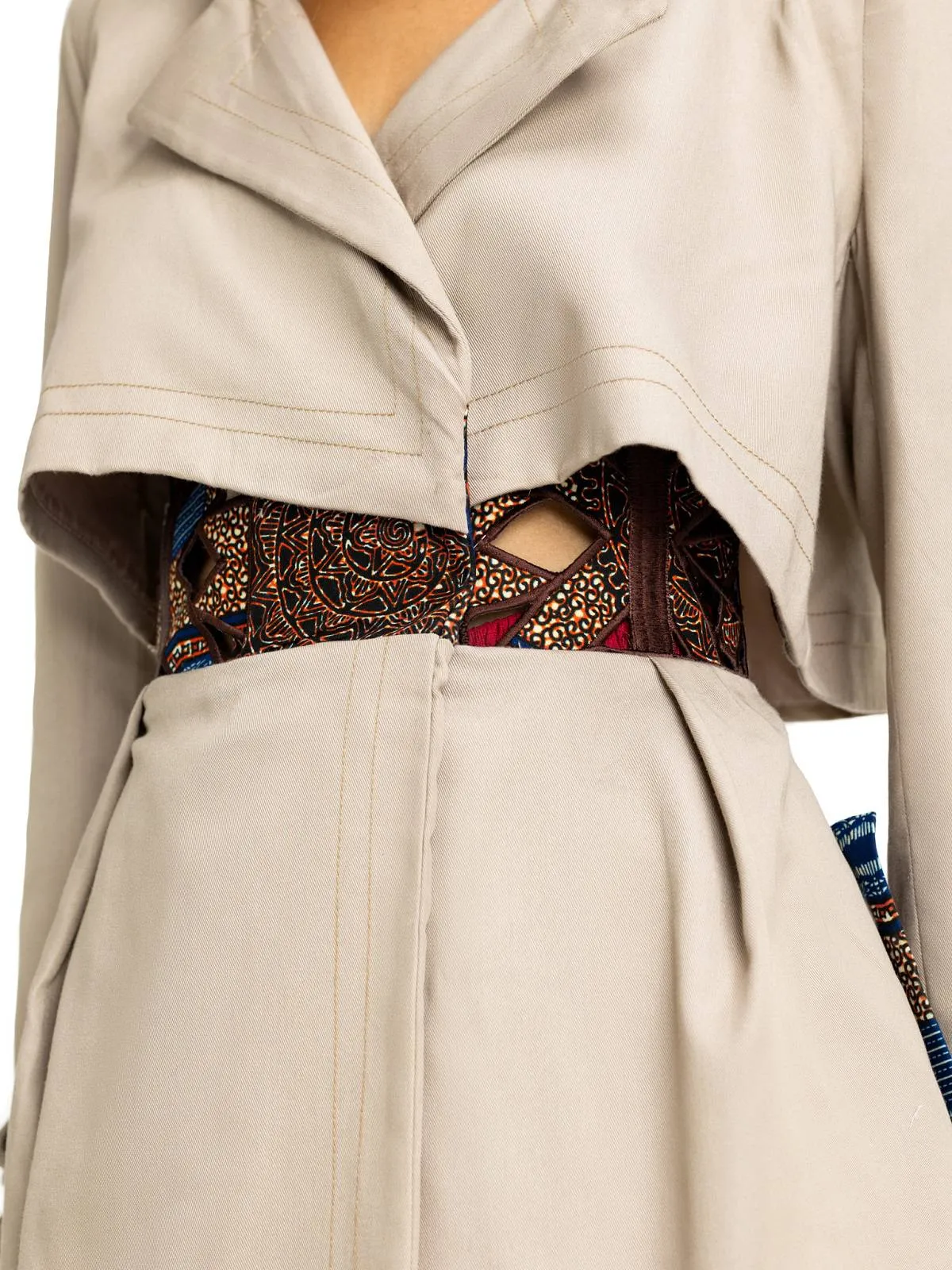 Corset-Detail Trench Coat