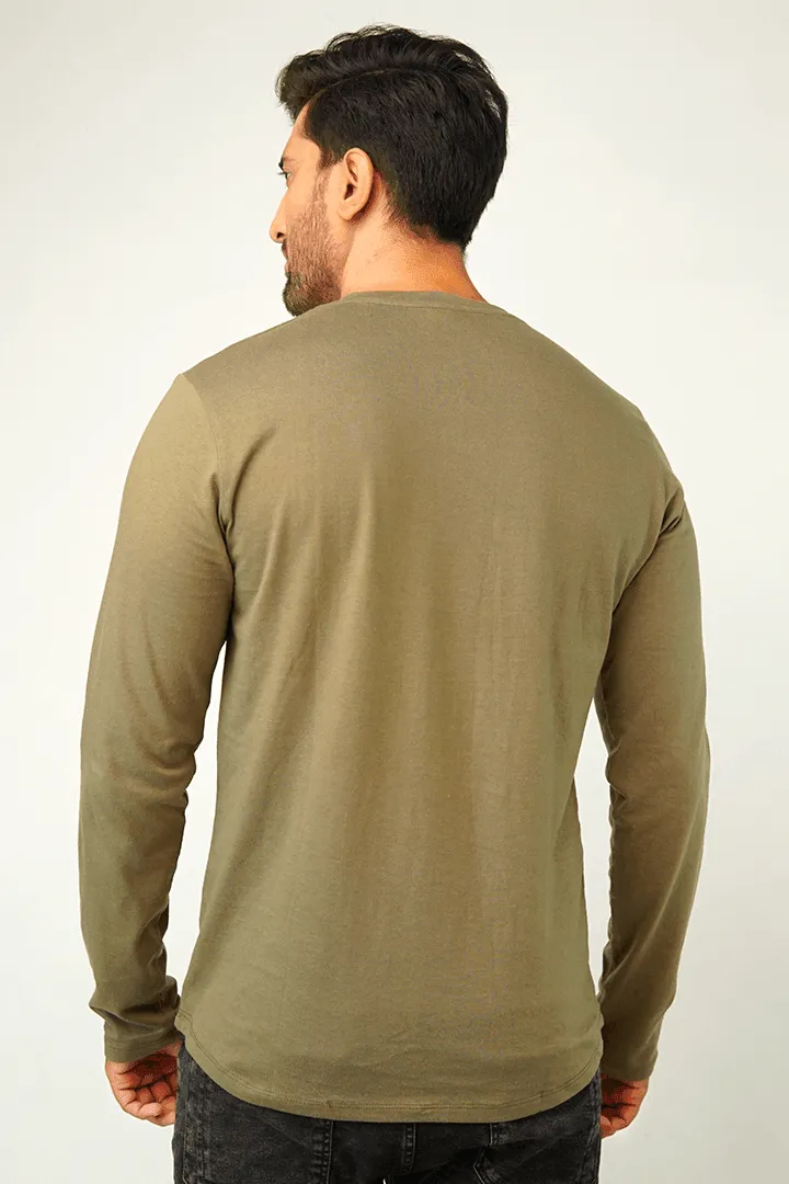 Croco Full Sleeve Henley T-Shirt