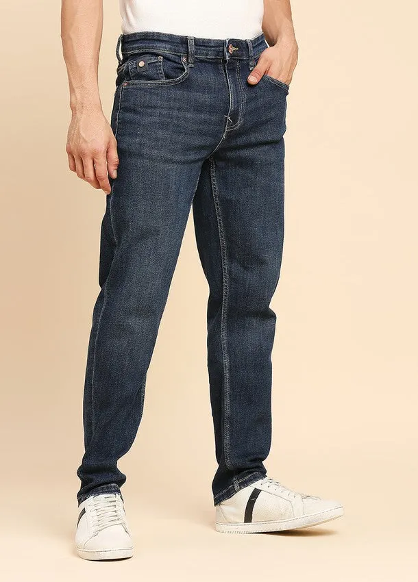 Dark Blue Premium Five Pocket Slim Fit Jeans