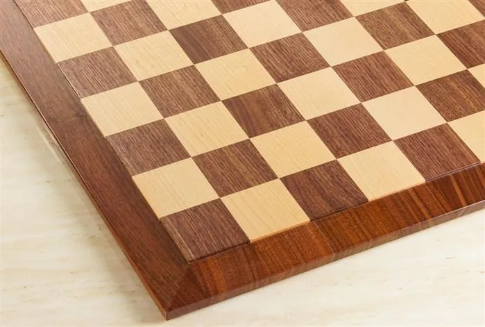 DEAL ITEM: Raised Edge Style 21" Hardwood Player's Chessboard 2.25" Squares JLP, USA