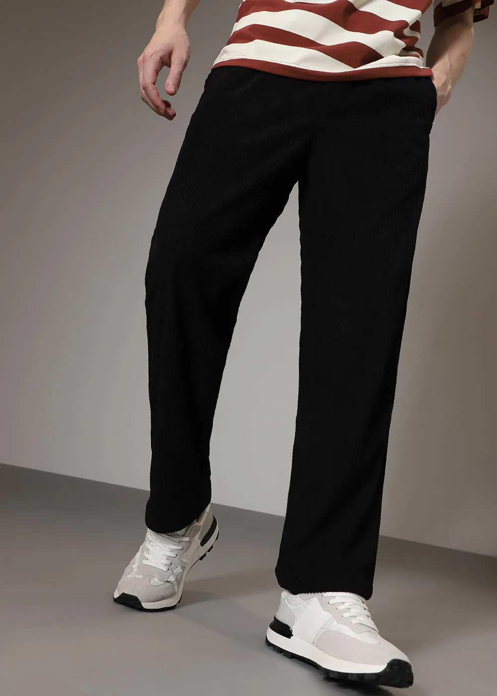 Deep Black Corduroy Pant