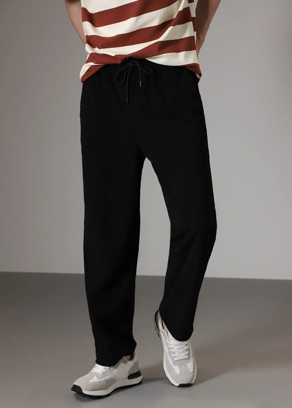 Deep Black Corduroy Pant