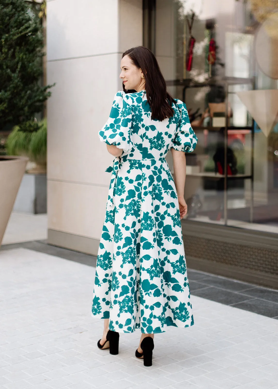 Diane Wrap Dress Emerald Le Jardin