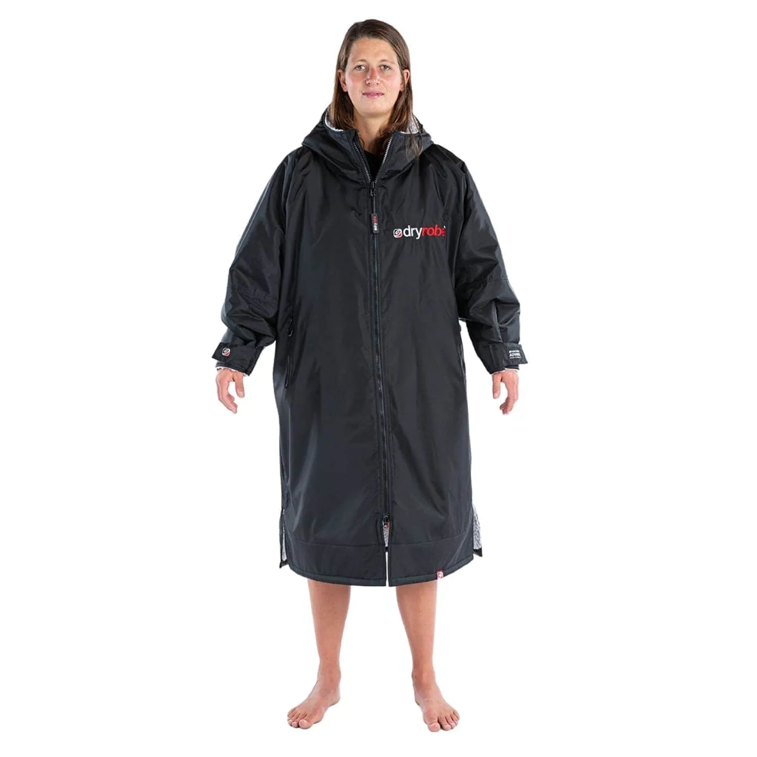 Dryrobe Advance Long Sleeve Drying & Changing Robe - Black/Grey