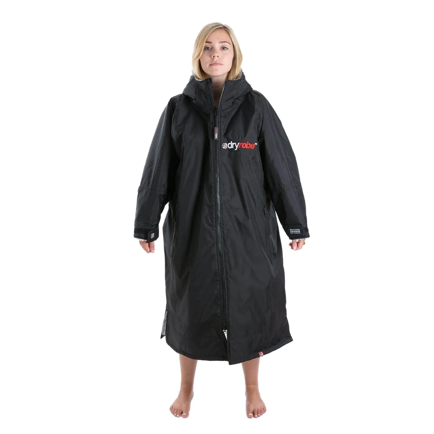 Dryrobe Advance Long Sleeve Drying & Changing Robe - Black/Grey