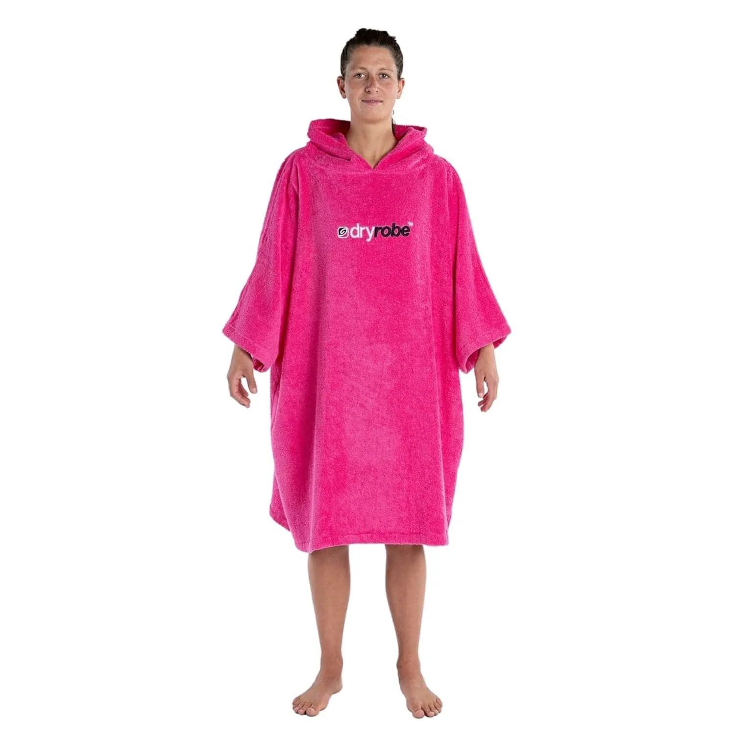 DryRobe Organic Cotton Short Sleeve Towel Dryrobe - Pink